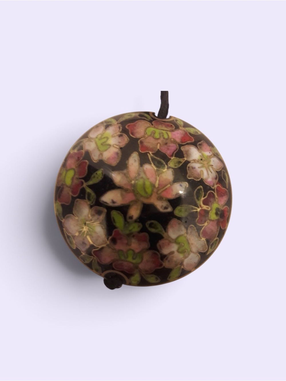 Floral Cloisonné Vintage Pendant
Necklace Double Side Floral - Picture 6 of 6